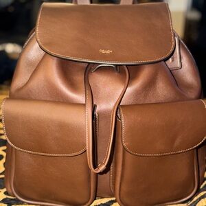 NWT COACH Leather Crosby Maple Brown Large Backpack